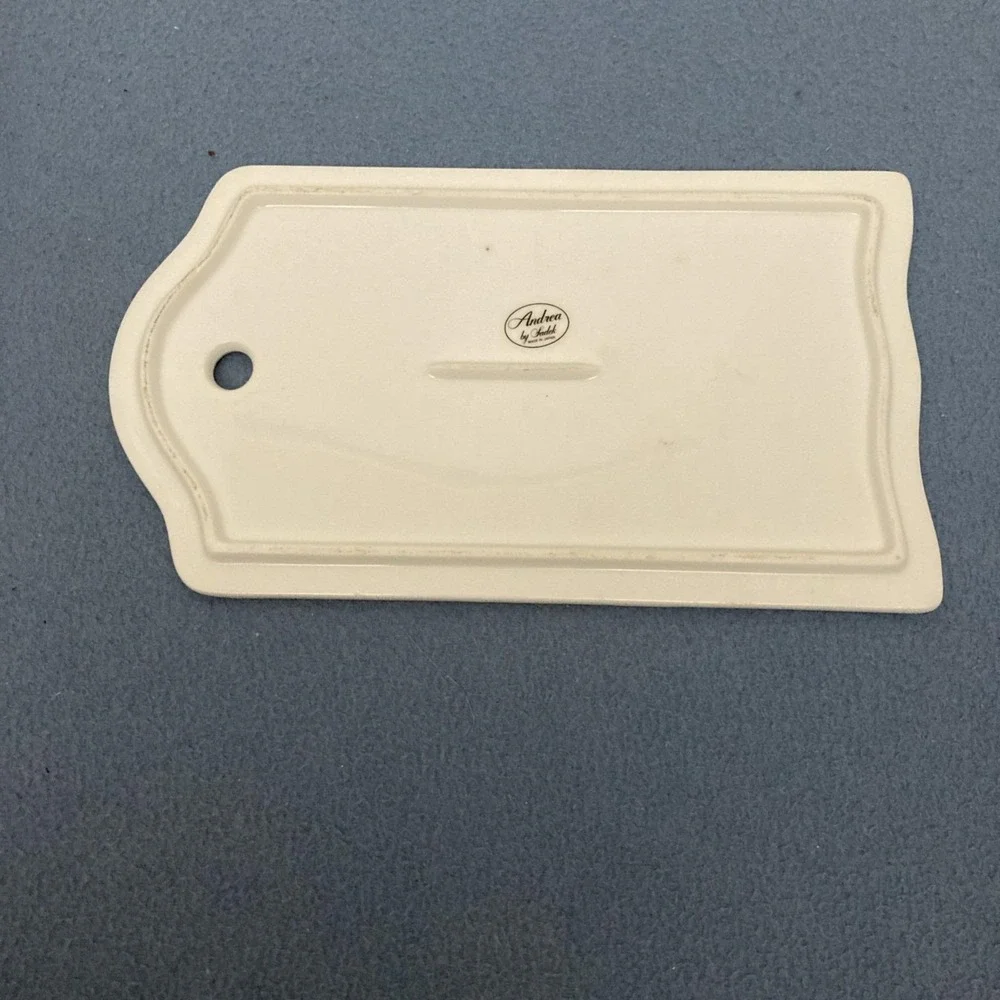 Andrea by‎ Sadek Corona Fine Porcelain China Cheese Board with Knife